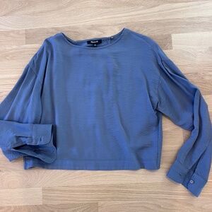 Great condition Dusty Blue Madewell Women's long sleeve Top/open back